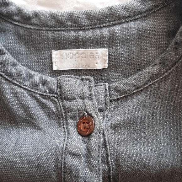 NOPPIES "The Sappington" Denim Dress, Grey, size 6-9 months - Picture 2 of 5